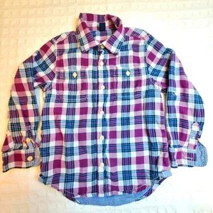 GAP Button-Down Plaid Long Sleeves Shirt, Boys, Size 5 Toddler